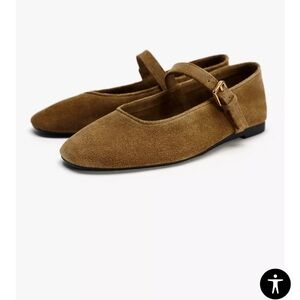 Zara Mary Jane Suede Flats